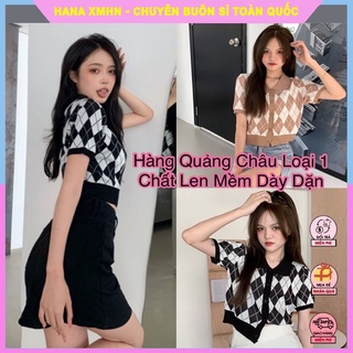 [ÁO CARDIGAN] Cadigan Nữ Tay Ngắn, Áo Croptop Kẻ Sọc Caro Phối Chân Váy, Quần Siêu Xinh