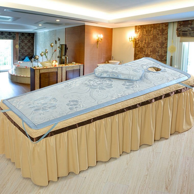 Bộ Thảm Trải Giường Mát Xa Kèm Vỏ Gối Mát Xa Bằng Lụa Cho Salon Làm Đẹp