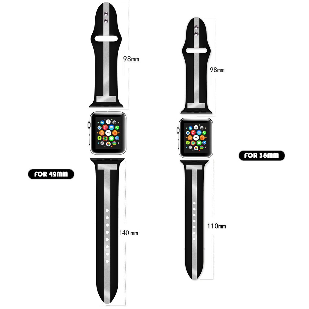 Dây Đeo Silicon Nhiều Màu Cho Đồng Hồ Thông Minh Apple Watch Series 6 / 5 / 4 / 3 / 2 / 1 / Se 38mm 40mm 42mm 44mm