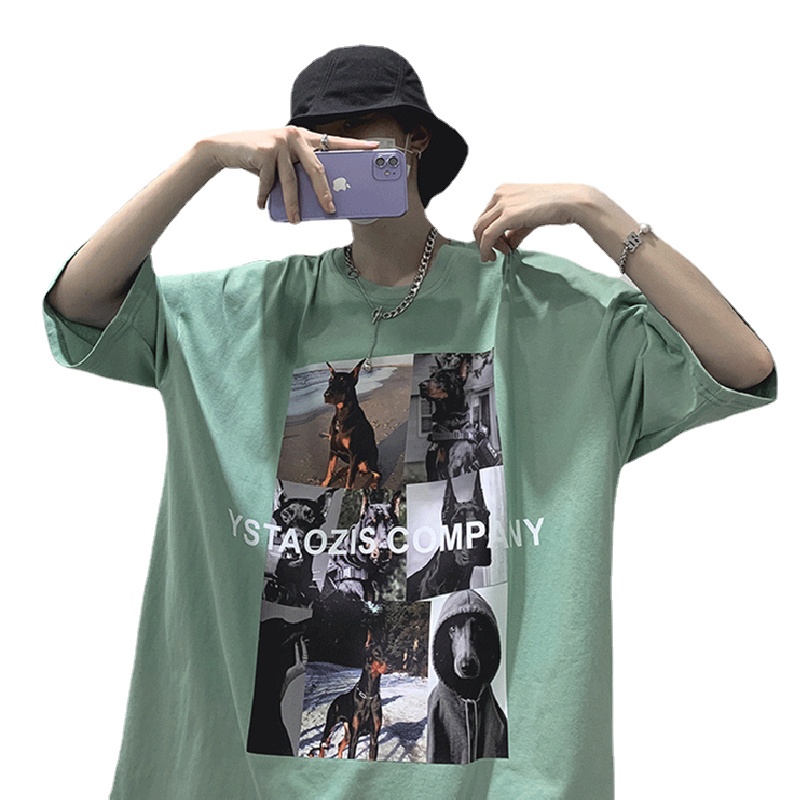 Áo Thun Tay Ngắn Dáng Rộng In Họa Tiết Hoạt Hình Phong Cách Hip Hop Thời Trang Mùa Hè Cho Nam Và Nữ M-8XL