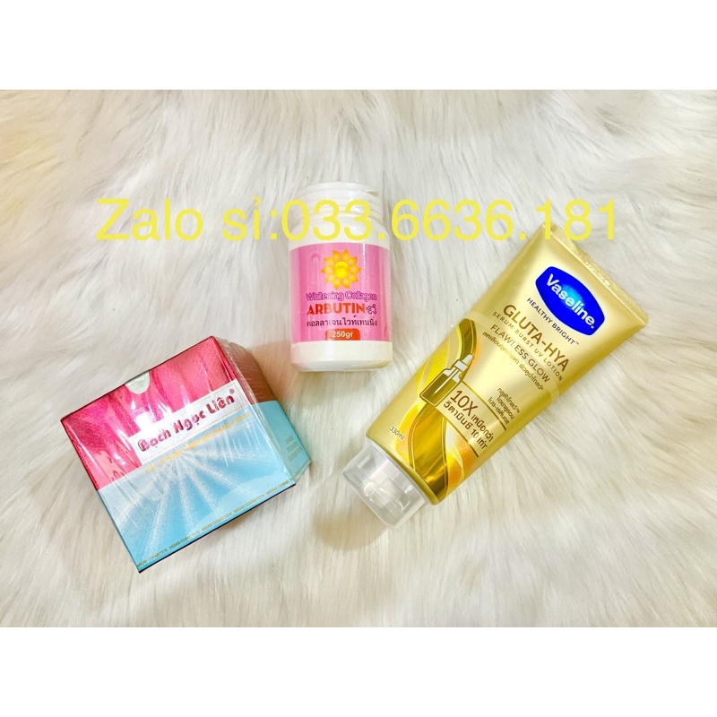 combo kem siêu trắng da body chuẩn hàng loại 1 ( chai vaseline ngày)