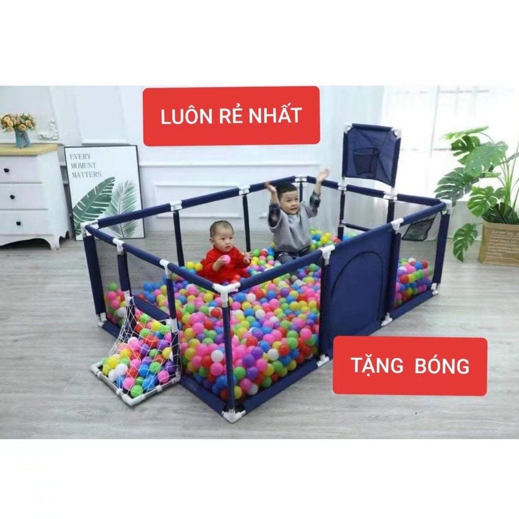 [Tặng bóng] Quây bóng, quây cũi nhà bóng cho bé có ném bóng rổ - Kích thước 1m2x 2m3