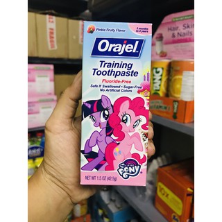 Kem đánh răng nuốt được + bàn chải Orajel cho bé từ 3 tháng
