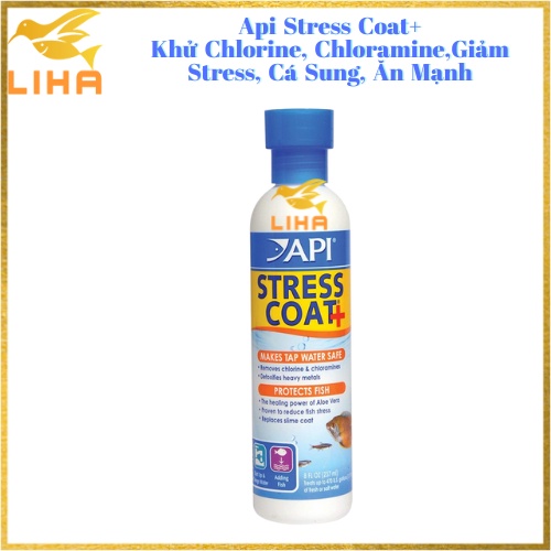 Api Stress Coat+ - Khử Chlorine, Chloramine, Giảm Stress, Cá Sung, Ăn Mạnh