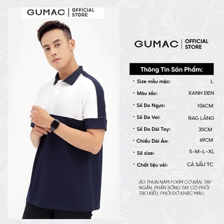 Áo thun nam polo phối màu GUMAC ATNB5112