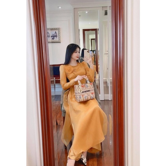 Áo dài tay bồng thiết kế sang chanh