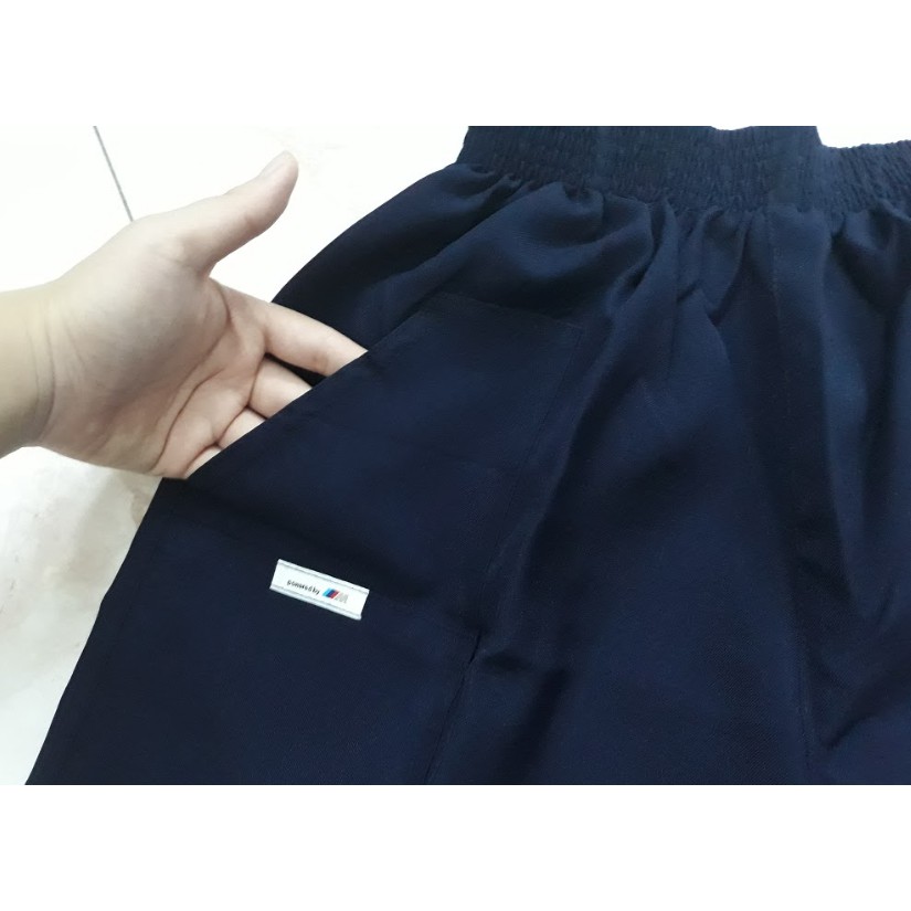 (20-55kg)Quần shọrt xanh học sinh học sinh có lưng thun co dãn mặc thoải mái