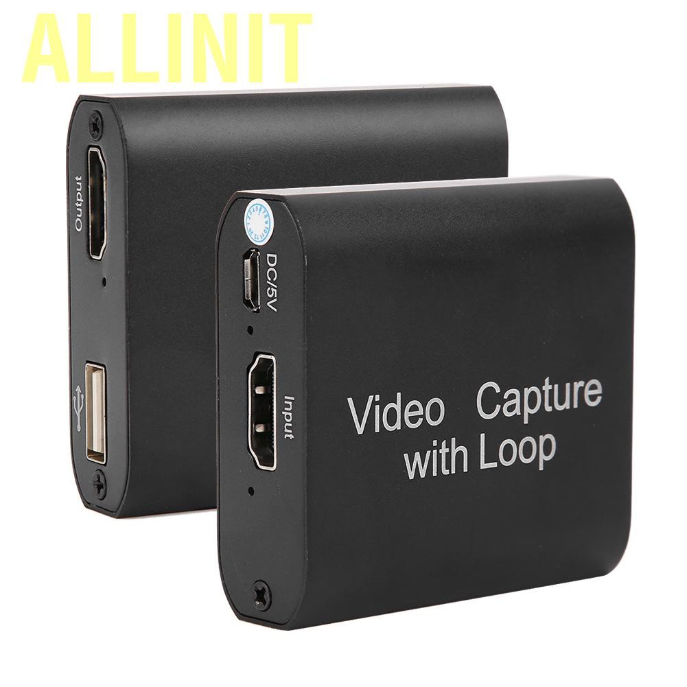 Allinit 1080P 4K HDMI Video Capture Card HD Live USB to with Loop Out