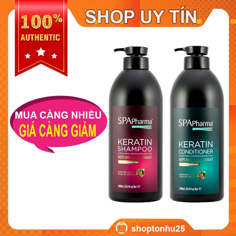 Set gội xả siêu phục hồi tóc chuẩn salon SPAPharma 1000ml