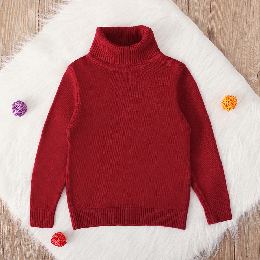 Áo Sweater Cổ Lọ Chất Liệu Cotton Giữ Ấm Cho Bé