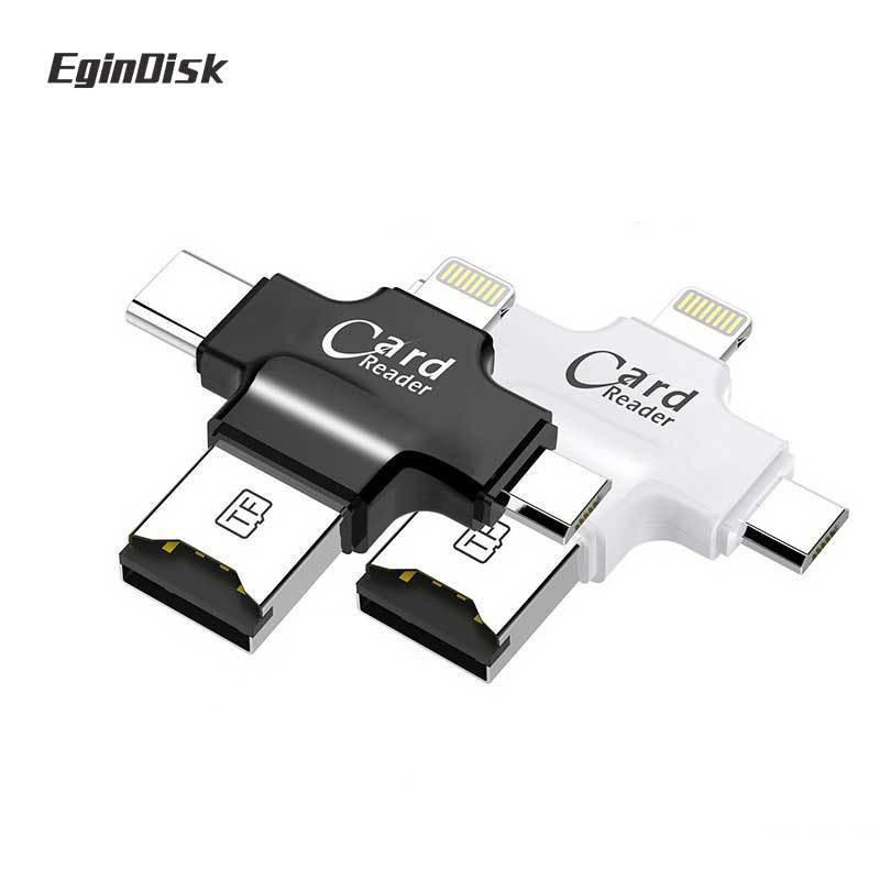 Card Reader 4 in 1 Micro Usb / Lightning / Type C / Usb For iPhone & Android Phone