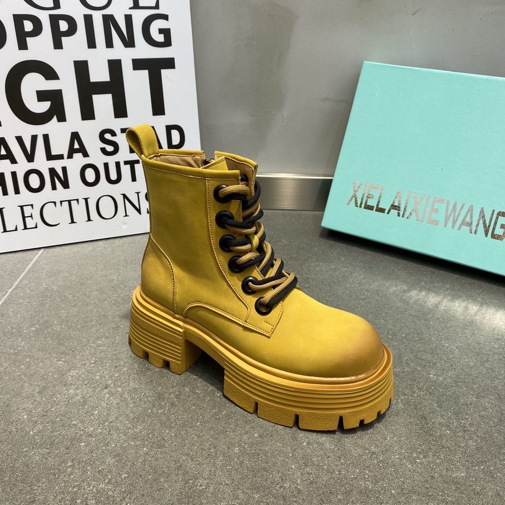 Giày Bốt Martin Đế Dày Tăng Chiều Cao Phong Cách Mới Mùa Thu 2022