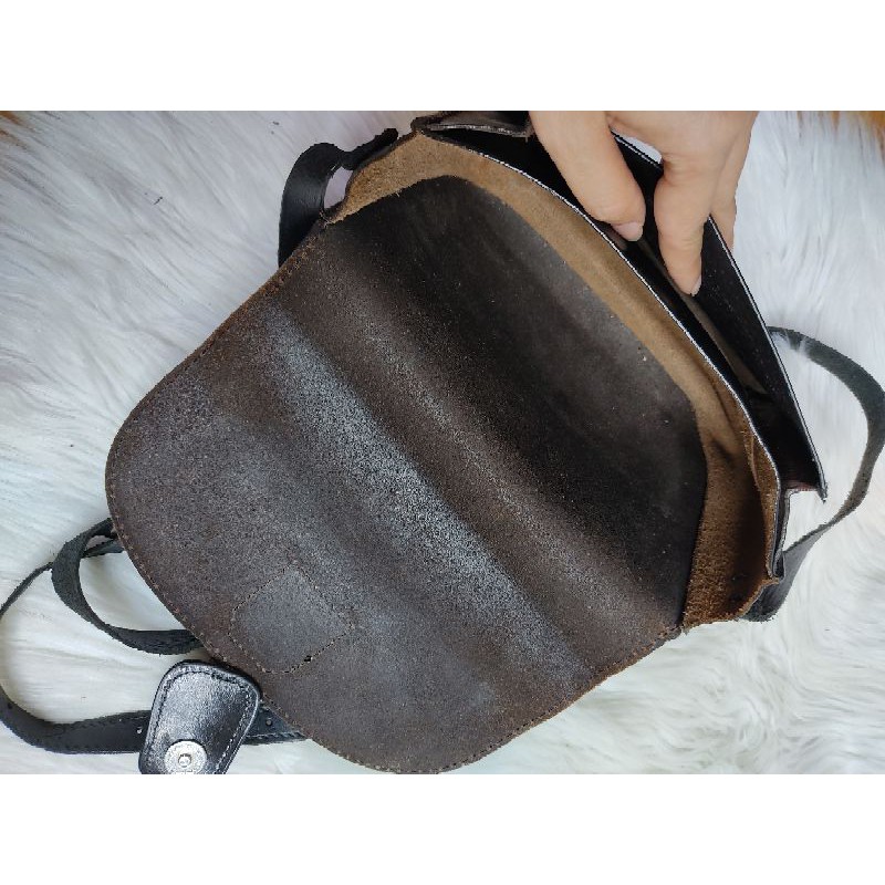 Túi đeo chéo da thật