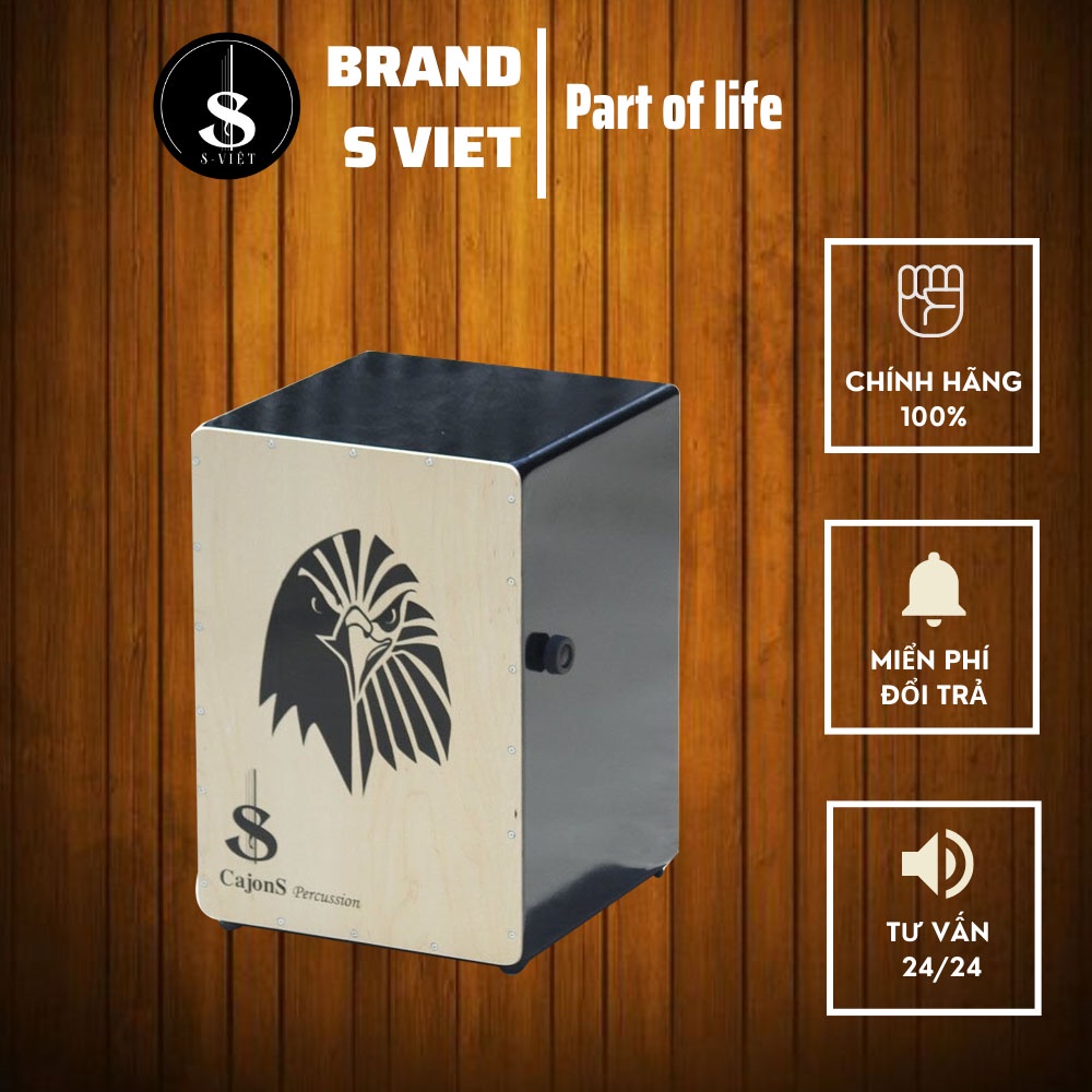 Trống cajon giá rẻ có núm chỉnh âm, in hình cực đẹp cho người mới tập mã Crus-02 chính hãng S Việt