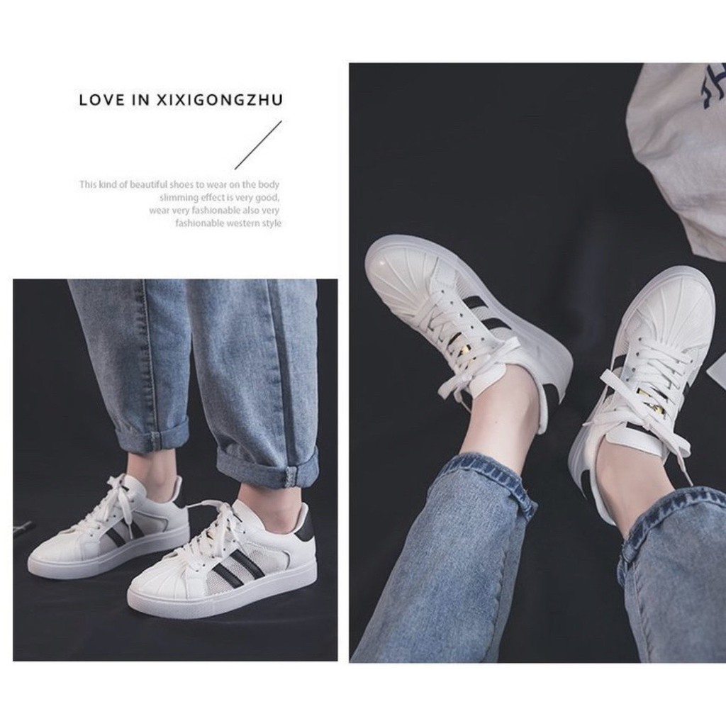 XẢ KHO (S99) Giầy thể thao nữ phối lưới 2 kẻ đen (mã 577)