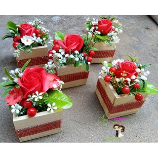 💥💥Combo 5 Hoa gỗ trang trí bàn Gallery tone đỏo