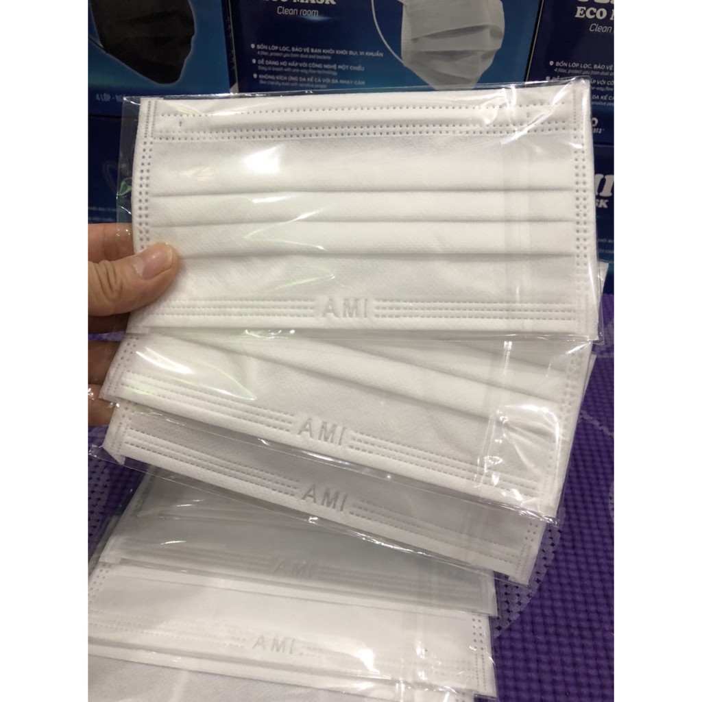 1 Hộp 50 Chiếc Khẩu Trang Y Tế 4 Lớp AMI CAO CẤP Chuẩn Kháng Khuẩn