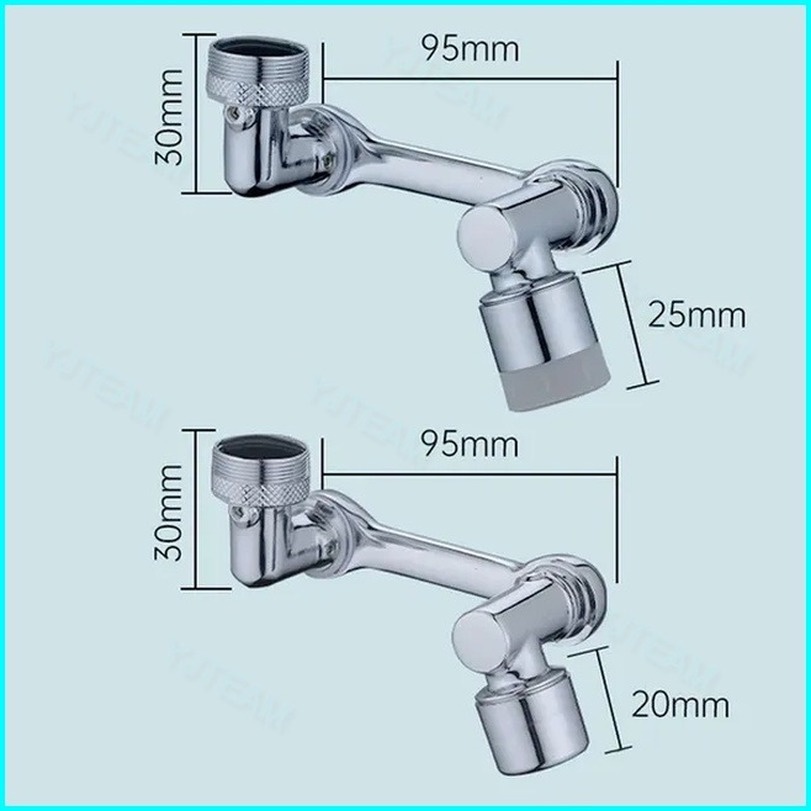 Đầu nối vòi nước thông minh xoay 1080 độ - Vòi nước lắp chậu rửa bát chén lavabo với 2 chế độ nước chảy chống ăn mòn han gỉ có lưới lọc cặn bẩn 1080 Sáng Tạo° Đầu Nối Dài Vòi Nước Bồn Rửa Chén