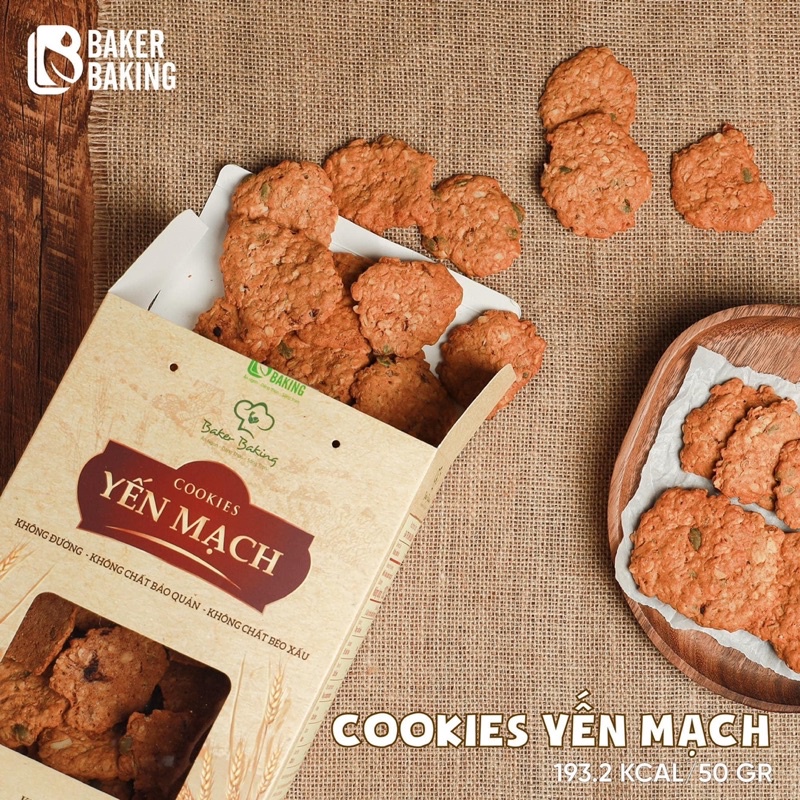 Bánh cookies yến mạch ăn kiêng giảm cân không đường healthy Baker Baking