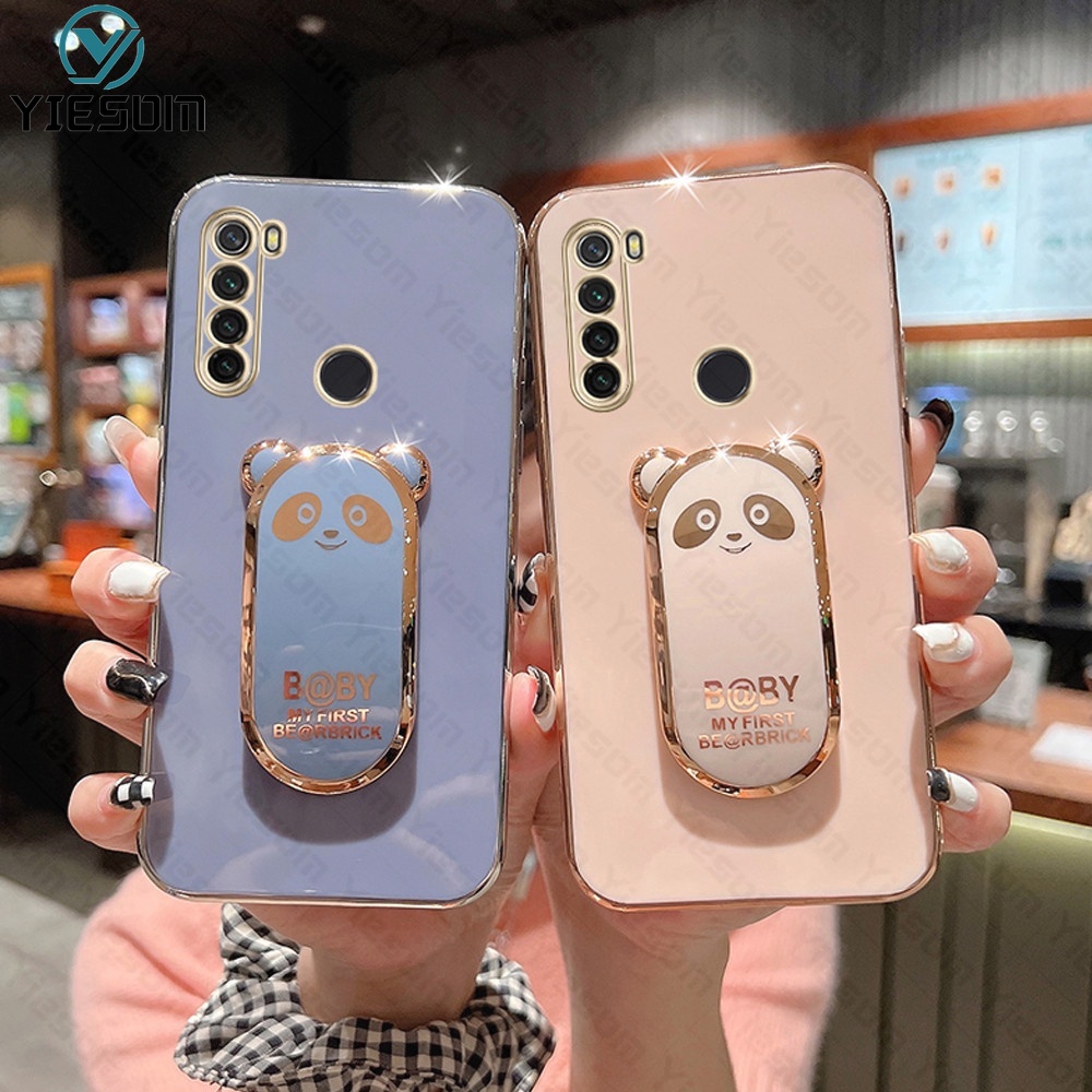 Ốp Điện Thoại Silicon Dẻo Viền Vuông Mạ Màu Kèm Giá Đỡ Hình Vuông Cho Xiaomi Redmi Note 8 8T 7 5 Pro Redmi 7 5 Plus