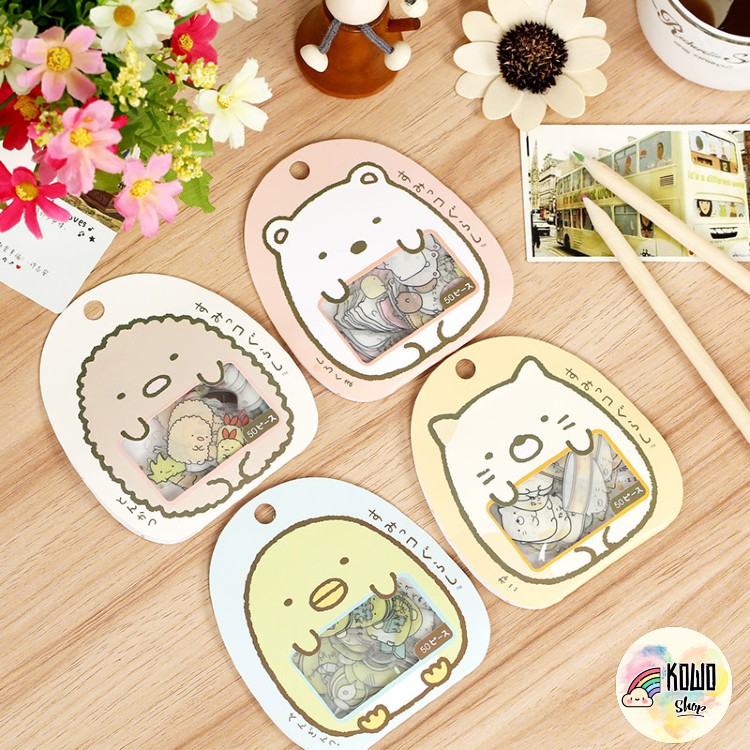 Sticker Cute Trang Trí Sổ Tay Anime Dễ Thương Trong Suốt, Hình Dán Sổ Cute SAN-X HD5