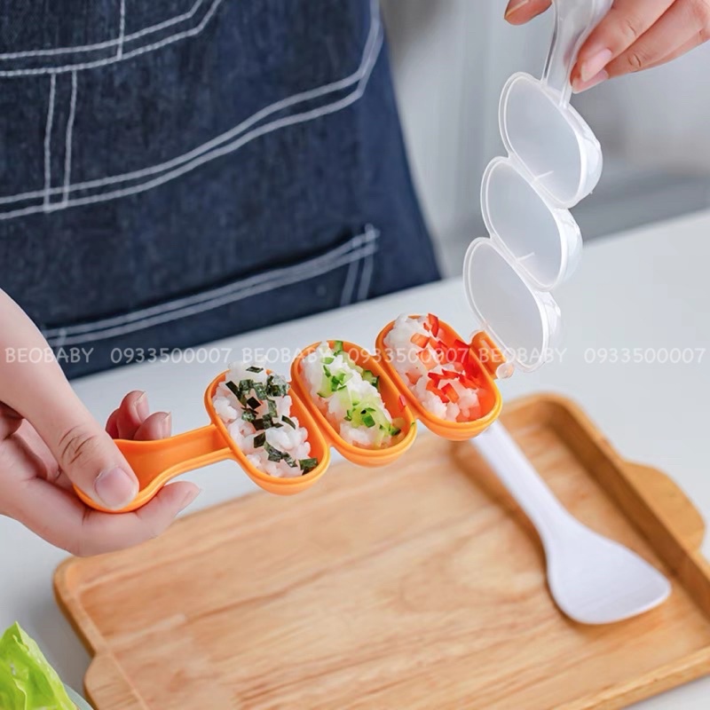 [Kèm vá xúc cơm + Hộp] Khuôn Lắc Cơm Tạo Hình Cho Bé Ăn Dặm