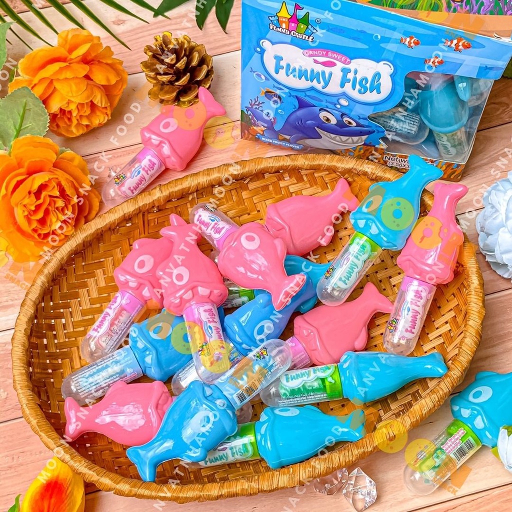 Set 10 viên kẹo mút hương trái cây hình con cá 1 viên 3,5g