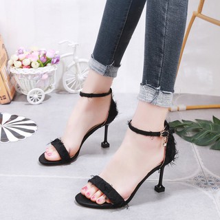 Giày Cao Gót Tua Rua Hở Mũi A143 / Giày Cao Gót Hở Mũi / Giày Cao Gót Xinh Hàn Quốc