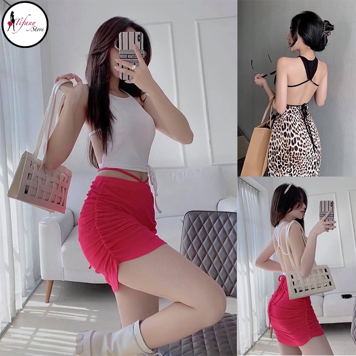 Áo Yếm Croptop Cột Dây Lưng Thun Trơn Borib 2 Chiều "YẾM TAM GIÁC"