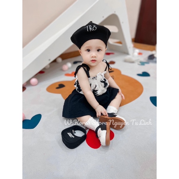 Mũ nồi len thêu tên cho bé style hàn quốc