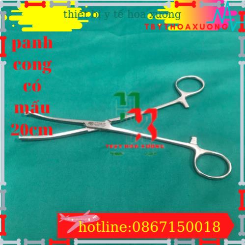 Panh Y Tế, Panh Gắp Phẫu Thuật, Pen Kẹp Y Tế, Panh Cong Có Mấu 20cm - Hàng Pakistan