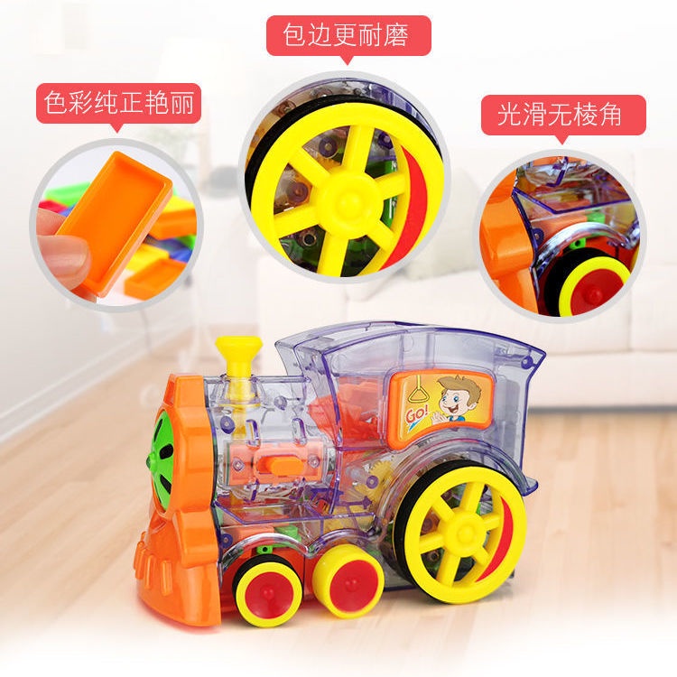 [Bản 2022] Đồ Chơi Đoàn Tàu Hoả Xếp Domino Tự Động Cho Bé Khám Phá Sáng Tạo - Cỡ To