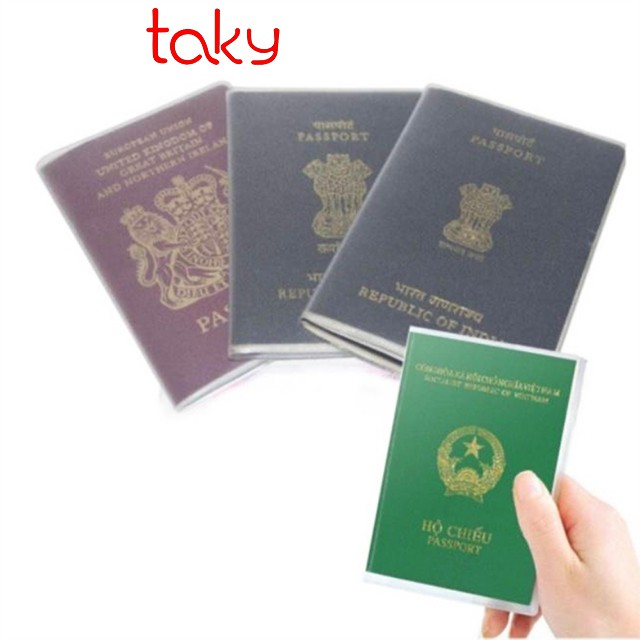 Bao Bọc Hộ Chiếu - Passport Dẻo Trong Suốt, Taky, Tiện Dụng, An Toàn Khi Đi Du Lịch 5310