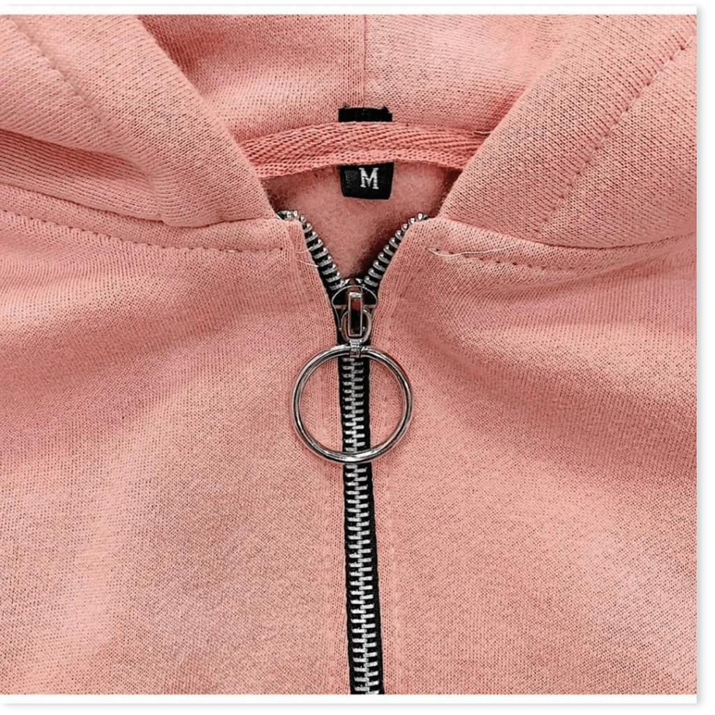 Áo hoodie,áo khoác hoodie nỉ nữ chất thun nỉ mềm mịn from rộng  ( có khóa kéo)
