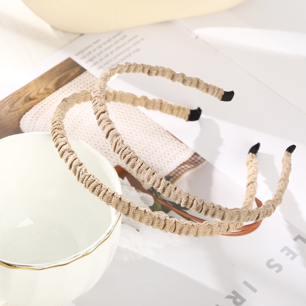 Set 2 cài tóc Haimeikang bọc vải mỏng kiểu xếp li thời trang Hàn Quốc đơn giản