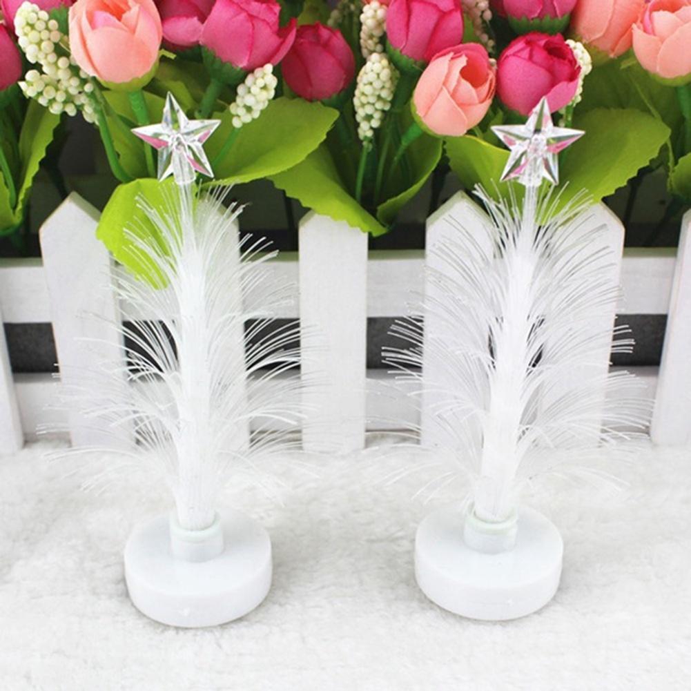Cây thông đèn led sợi quang để bàn trang trí noel thay đổi màu sắc