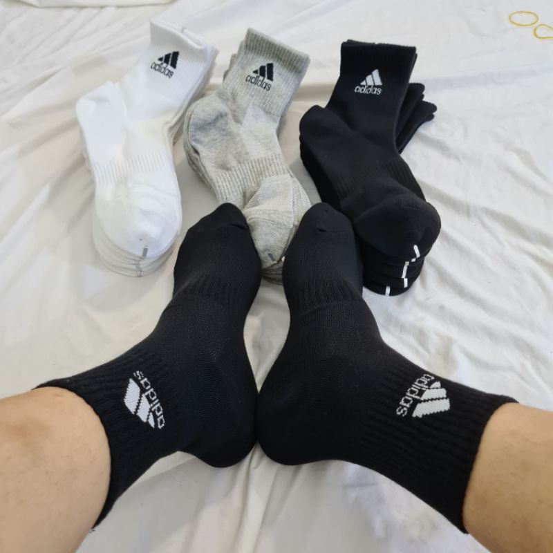 Tất thể thao Adidas cổ trung White/Black/Gray