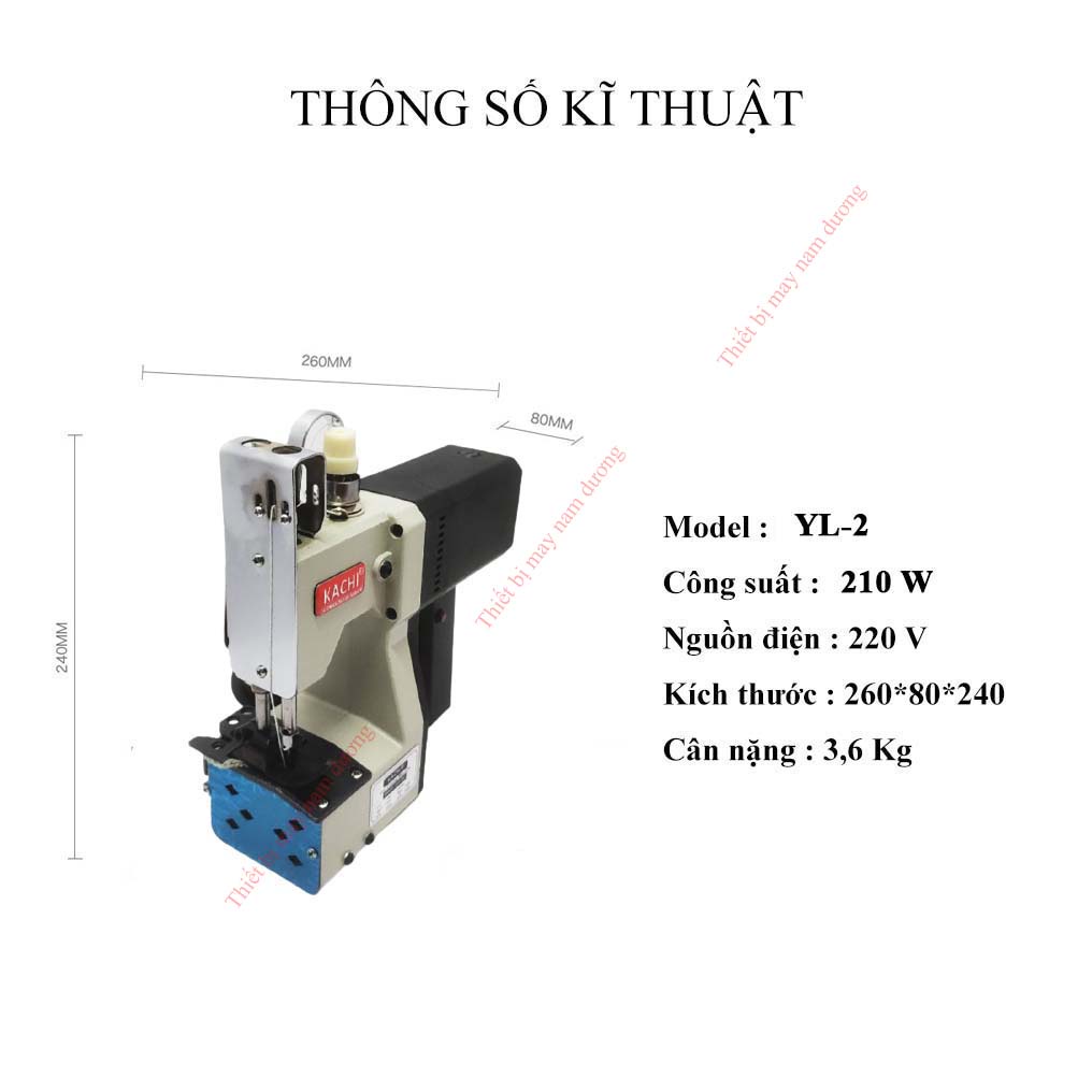 Máy may bao cầm tay KACHI Đài Loan &gt; Máy khâu bao Kachi KC9-200 &gt; Máy siêu bền thiết kế nhỏ gọn &gt; May được các loại bao