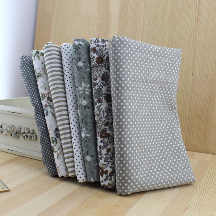 Set 7 Tấm Vải cotton Màu Xám Trơn Kích Thước 50 * 50cm Dùng Làm Đồ Thủ Công diy