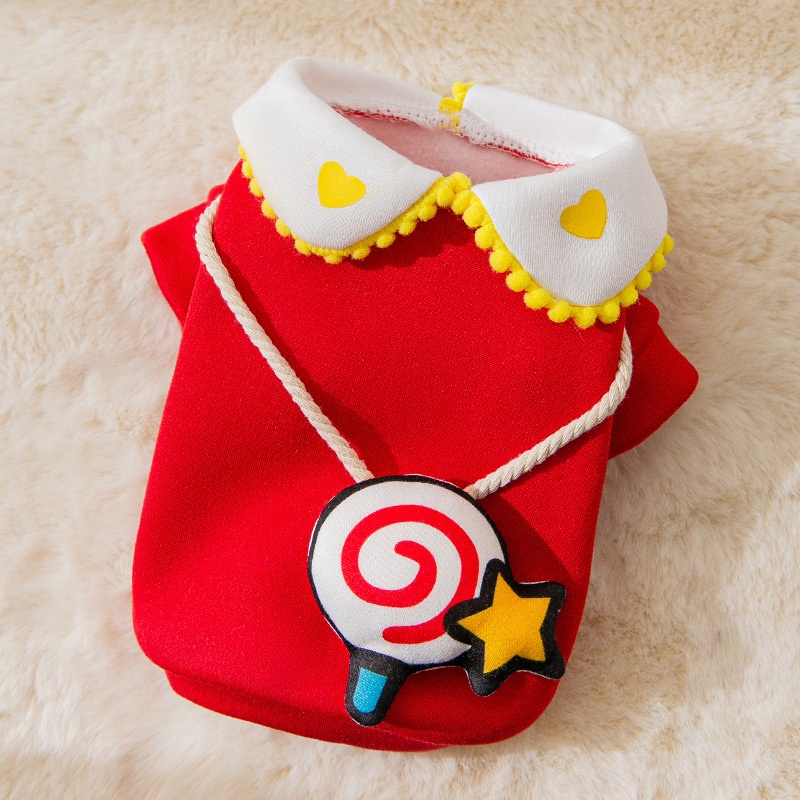 Áo Sweater Mùa Hè Cỡ Nhỏ Và Vừa Hình Kẹo Mút Dễ Thương Trang Trí Cho Thú Cưng