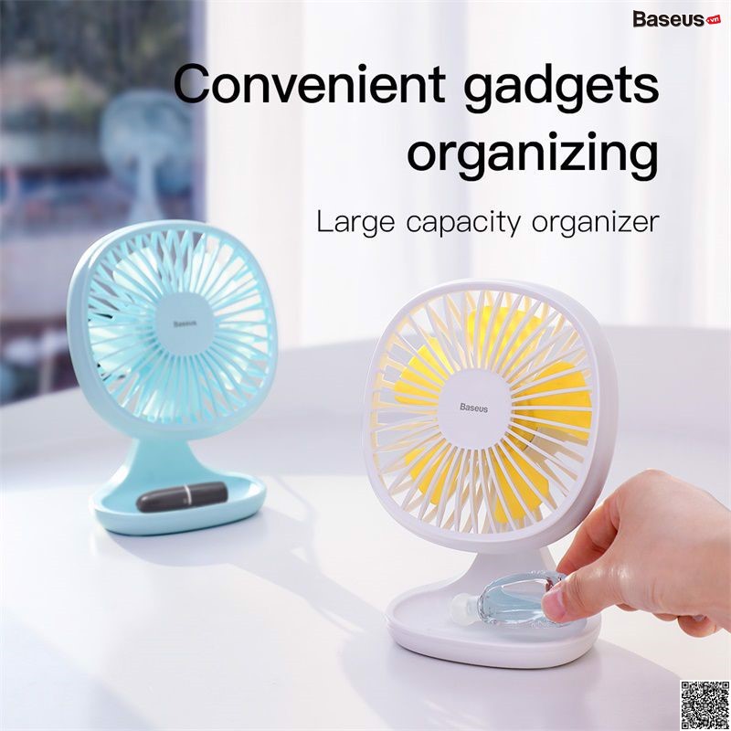 Quạt mini để bàn Baseus Baseus Pudding-Shaped Fan ( 3 mức tốc độ - Mini USB Air Cooling Fan Clip Desk Fan) - Chính Hãng