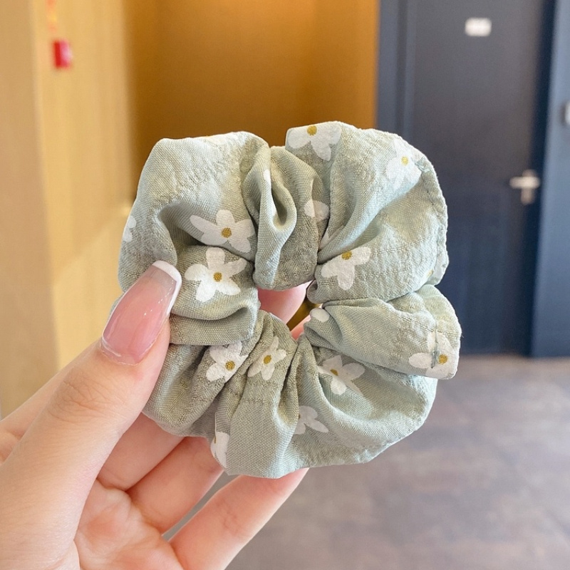 Dây cột tóc màu xanh lá đơn giản tinh tế thời trang mùa hè