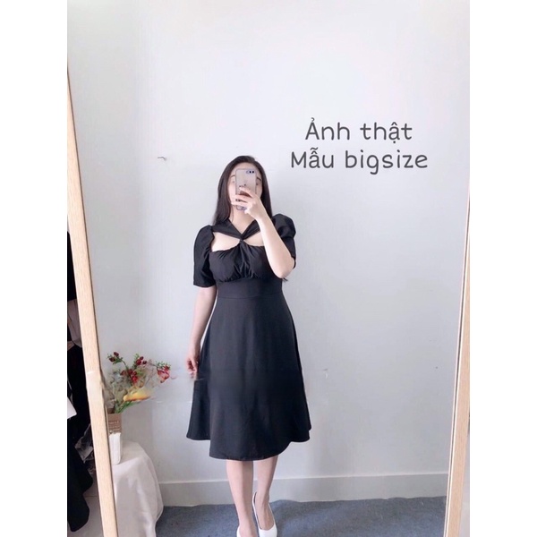 [Shop bigsize nữ 50kg-90kg] Đầm tiểu thư 565 mặc Tết, đi tiệc màu đỏ, đen, trắng | BigBuy360 - bigbuy360.vn