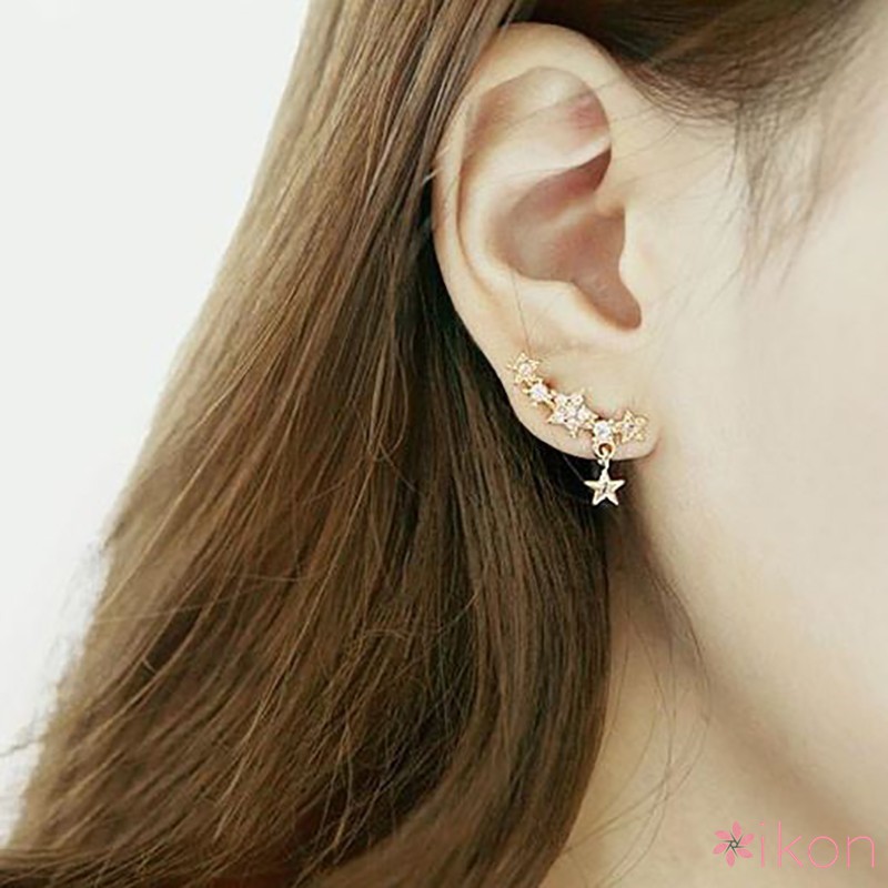 Khuyên tai hình ngôi sao đính đá phong cách thanh lịch dành cho nữ
