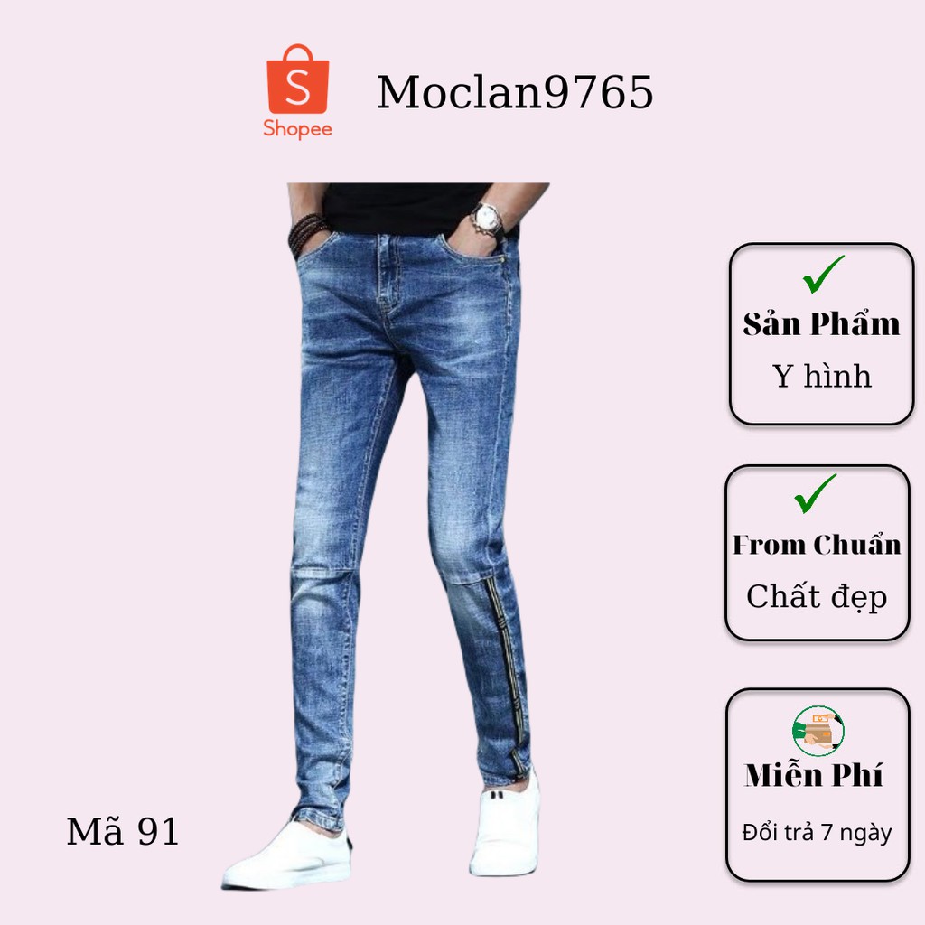 Quần jean nam cao cấp, chất liệu bò ( jean ) mềm mịn, from chuẩn, có nhiều mẫu đi kèm Moclan61