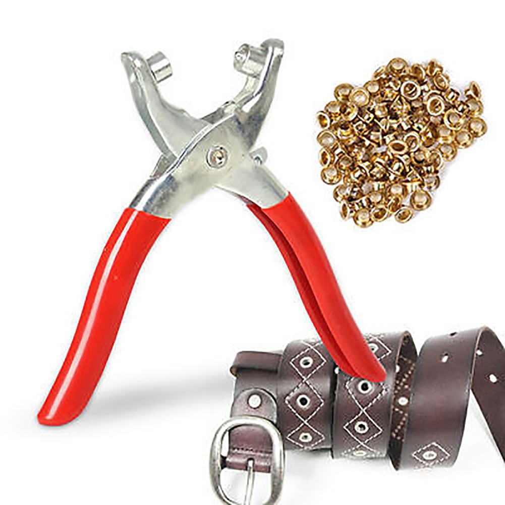 1 Punch Pliers 100 Rivets Eyelets Tools Grommets for Shoes Bags Leather Belt
