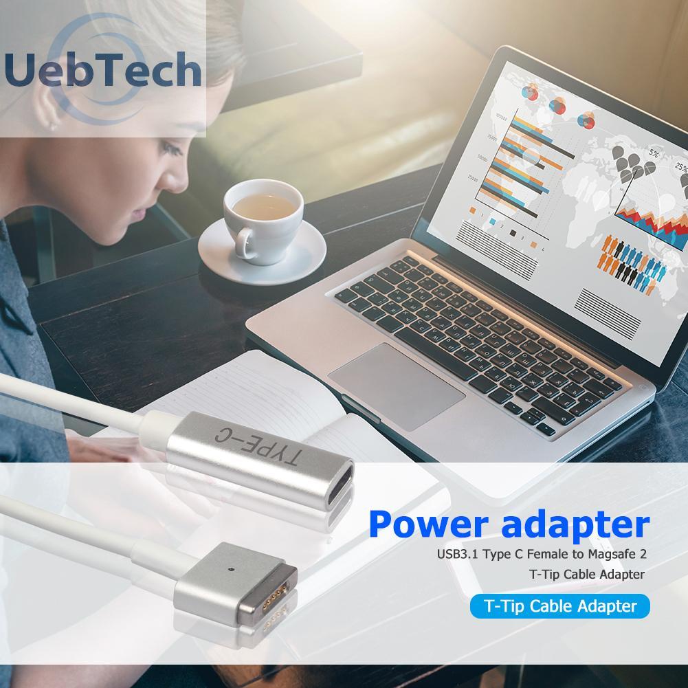 Uebtech 90W USB Type C Female to Magsafe 2 T-Tip Adapter Cable for MacBook Air Pro