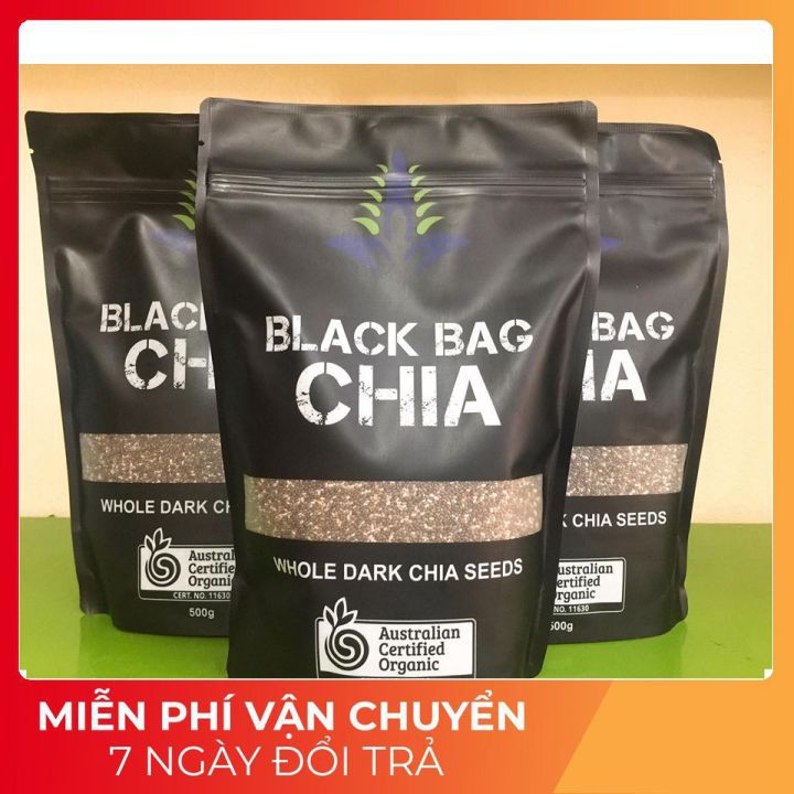 Hạt chia úc Black Bag [FREE SHIP - CAO CẤP] hàng sẵn, túi đen nhám zip mẫu mới nhất 500g,