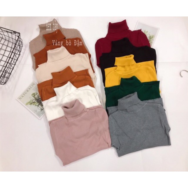 Áo len cổ cao nữ phong cách Hàn Quốc, Len quảng châu siêu mềm mịn | BigBuy360 - bigbuy360.vn