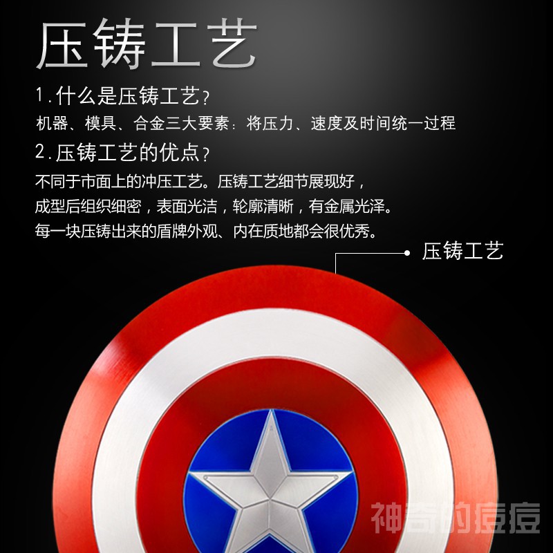 Tấm Khiên Captain America Bằng Kim Loại 1 The Avengers 4 Os Gold